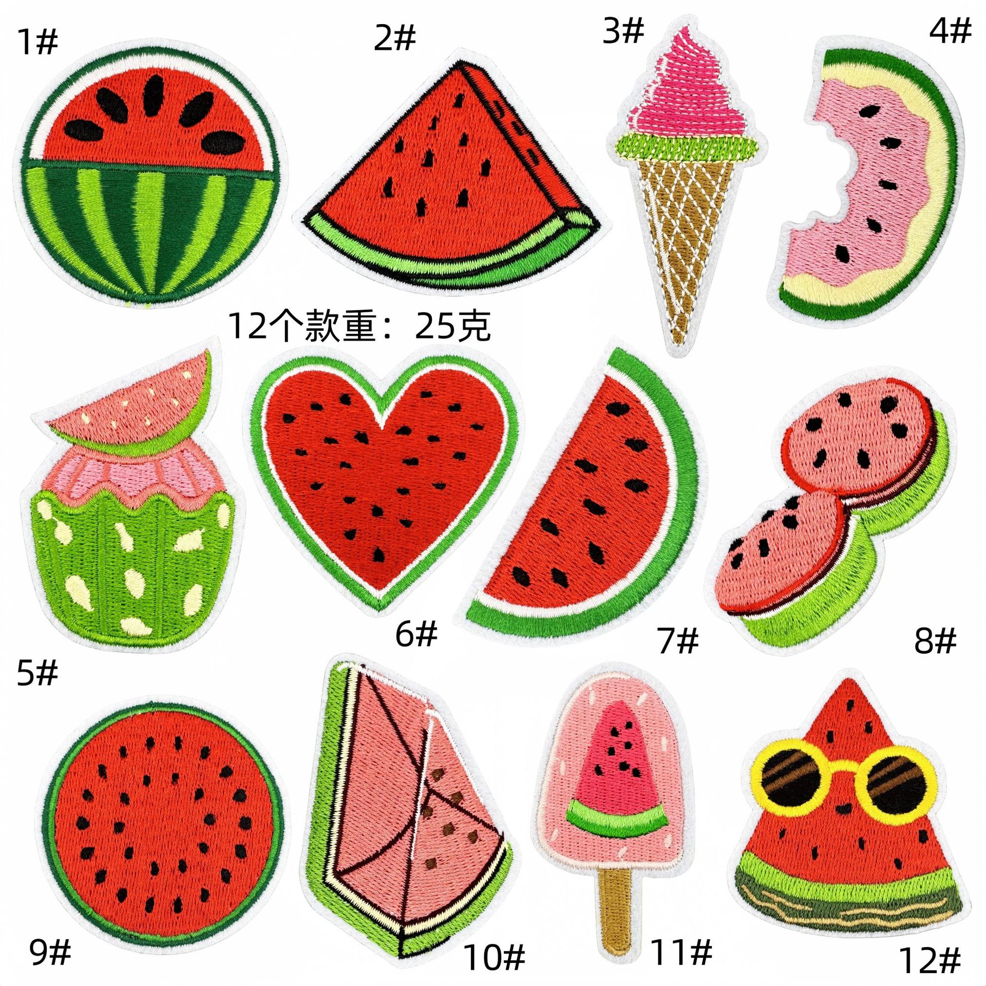 cartoon watermelon cloth patch clothes bag jeans hole patch clothing accessories hot melt adhesive style
