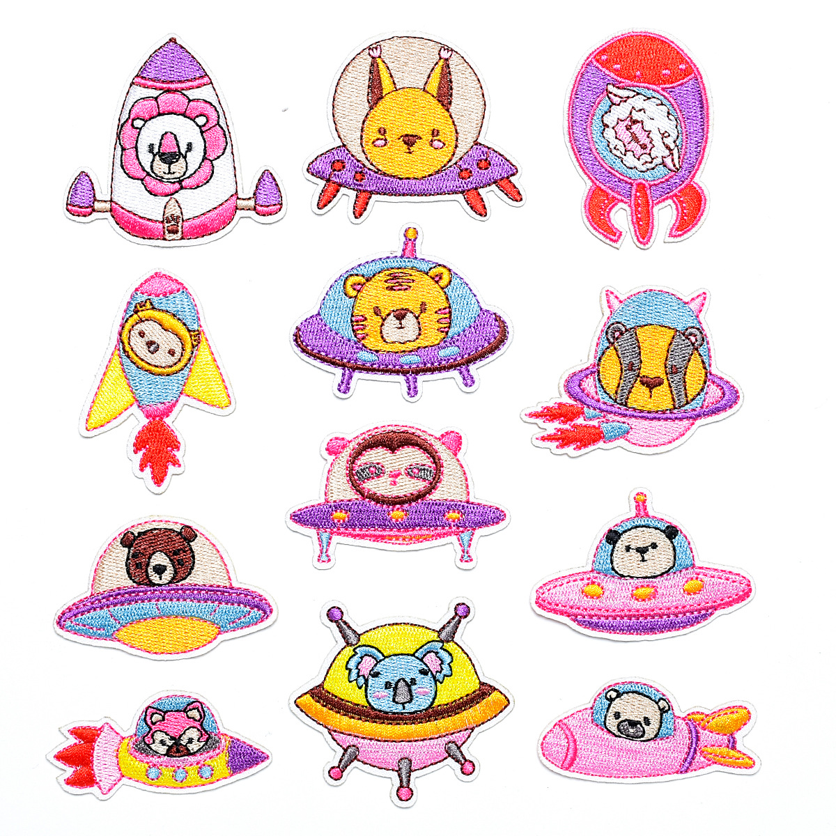 Cartoon rocket flying saucer label patch sticker clothing accessories decorative badge boy ironing cloth sticker