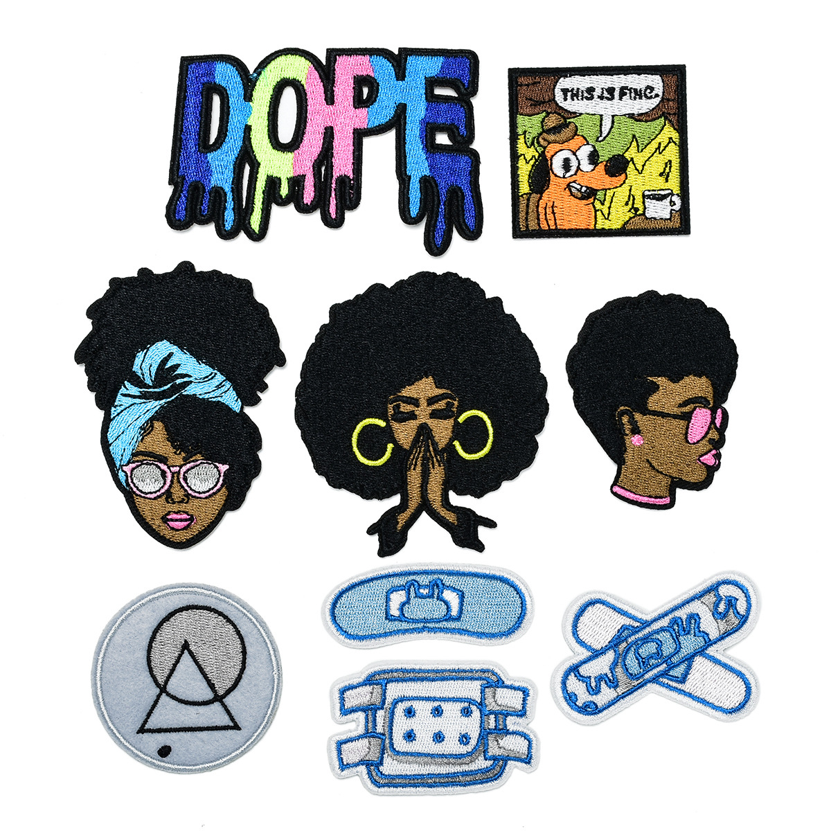 Embroidery cloth sticker explosive head armband hairpin accessories bag clothing patch sticker