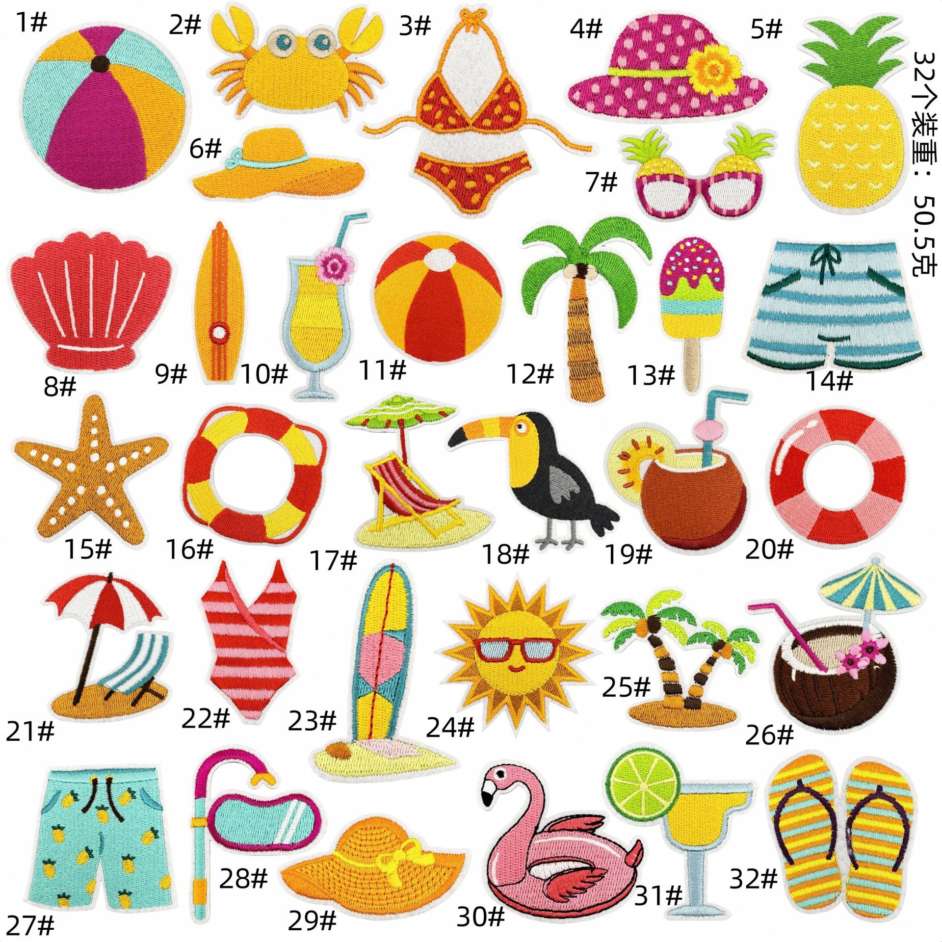 Summer cloth sticker Hawaiian party decoration summer hat clothes  beach photo graffiti