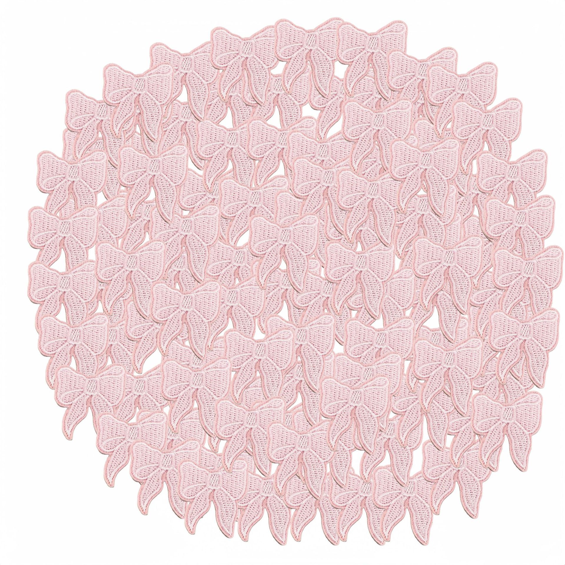 pink girl bow handmade cloth sticker embroidered hairpin hair accessory bangs decorative clothing accessories sticker