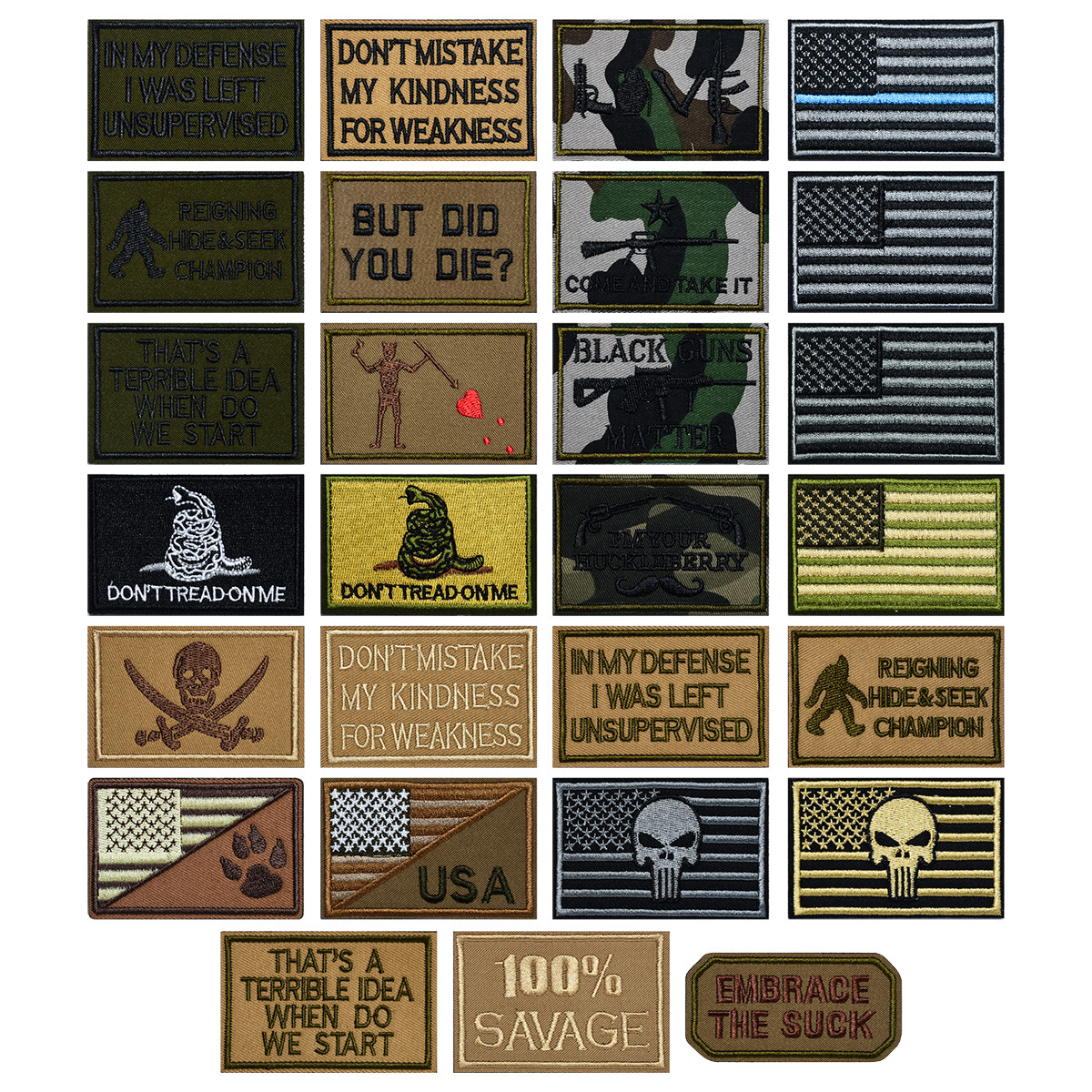 embroidered cloth sticker English armband double-sided Velcro tactical morale badge hat badge