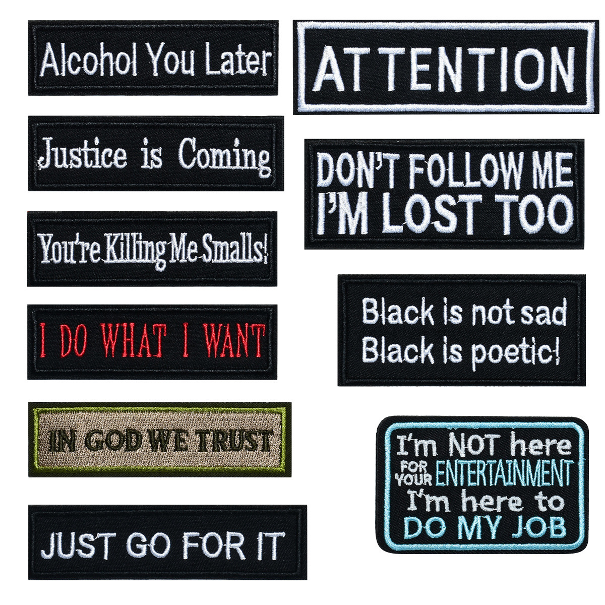 Embroidery cloth sticker Velcro English letter patch patch