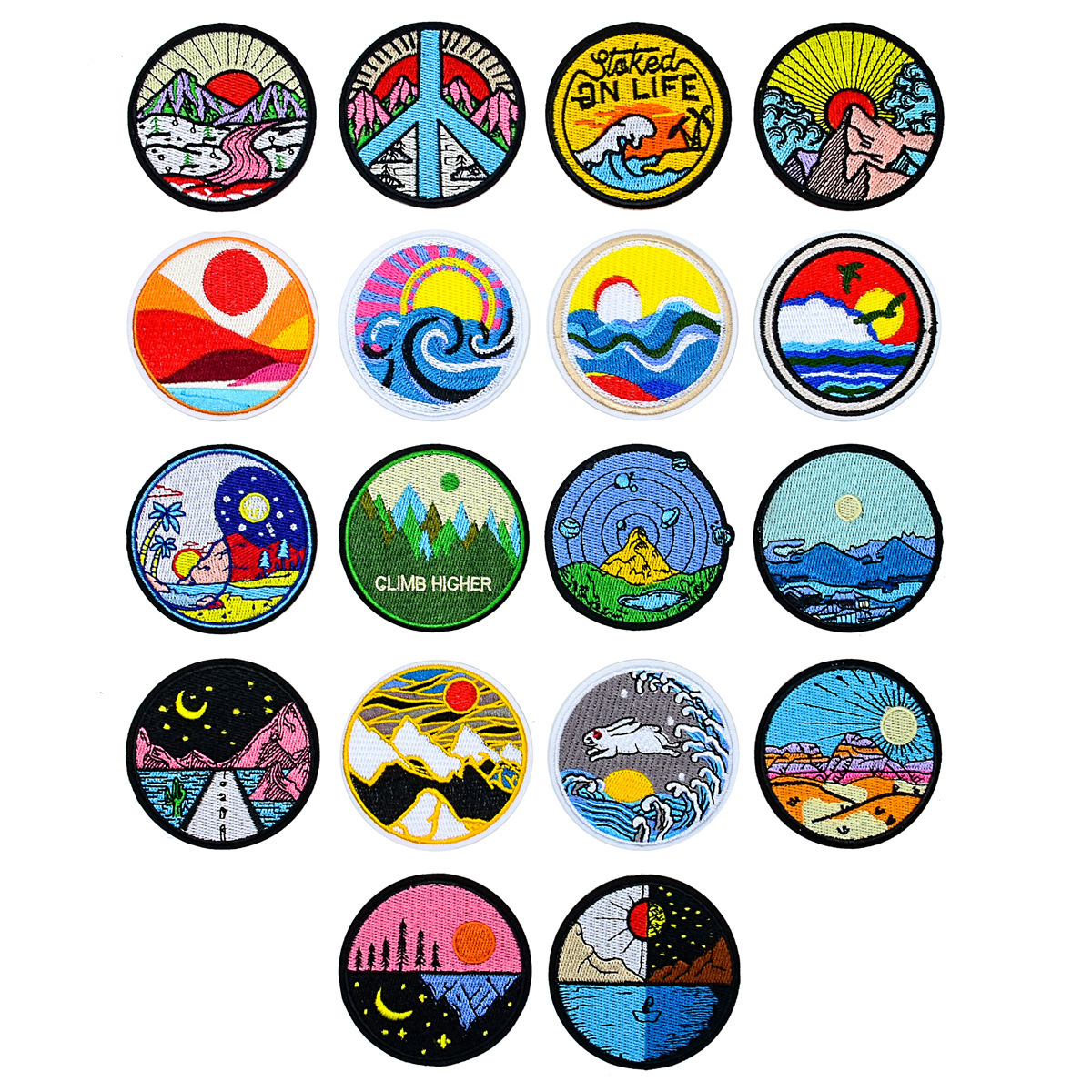 embroidery cloth sticker round badge adhesive patch shoes and hats luggage clothing accessories e-commerce source