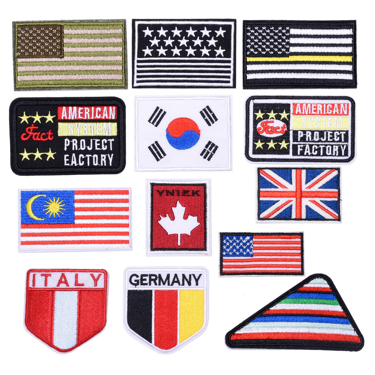 cloth sticker clothing bag shoes and hats patch sticker rice flag color triangle badge