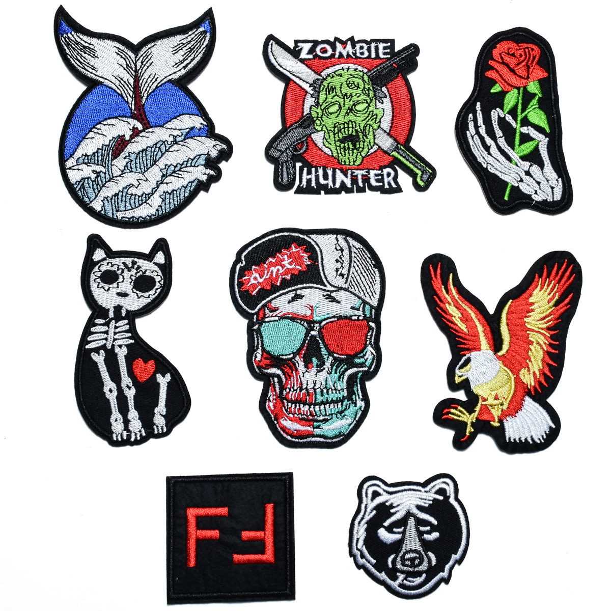 embroidery skull cloth sticker patch sticker punk style skull cloth sticker
