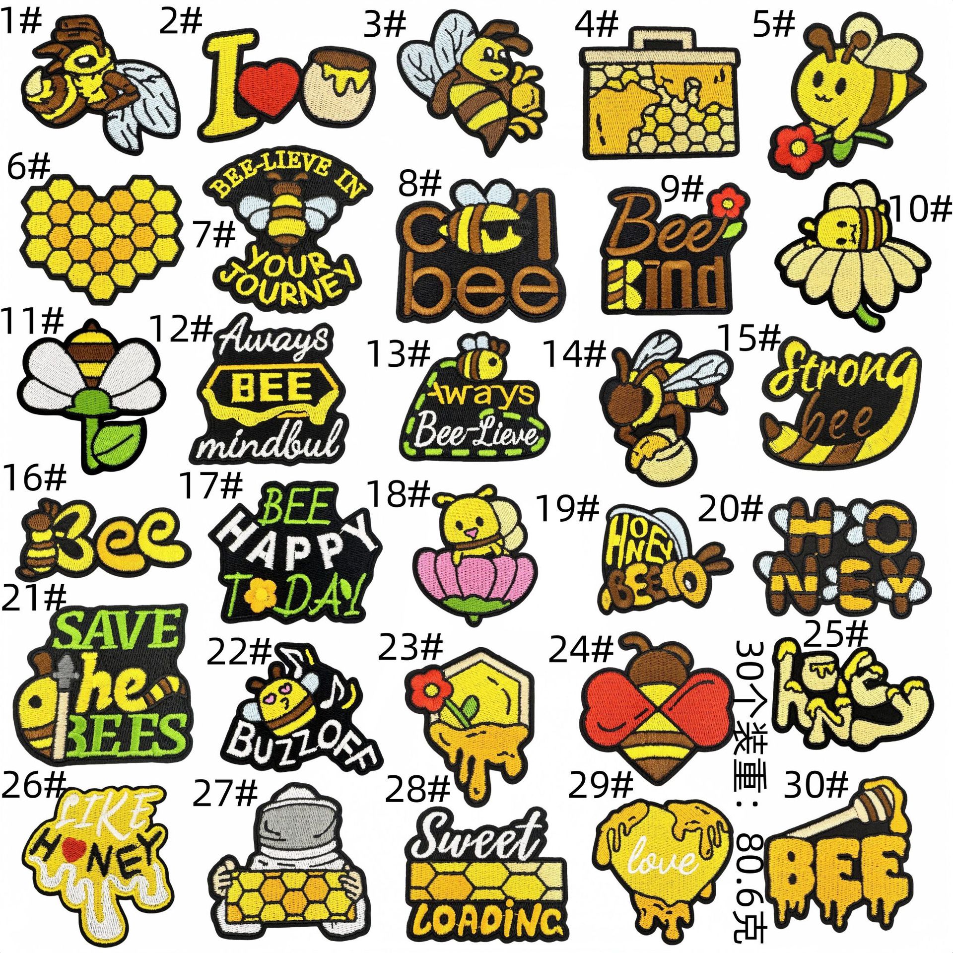 Summer cartoon little bee cloth sticker yellow honey decoration insect ironing price