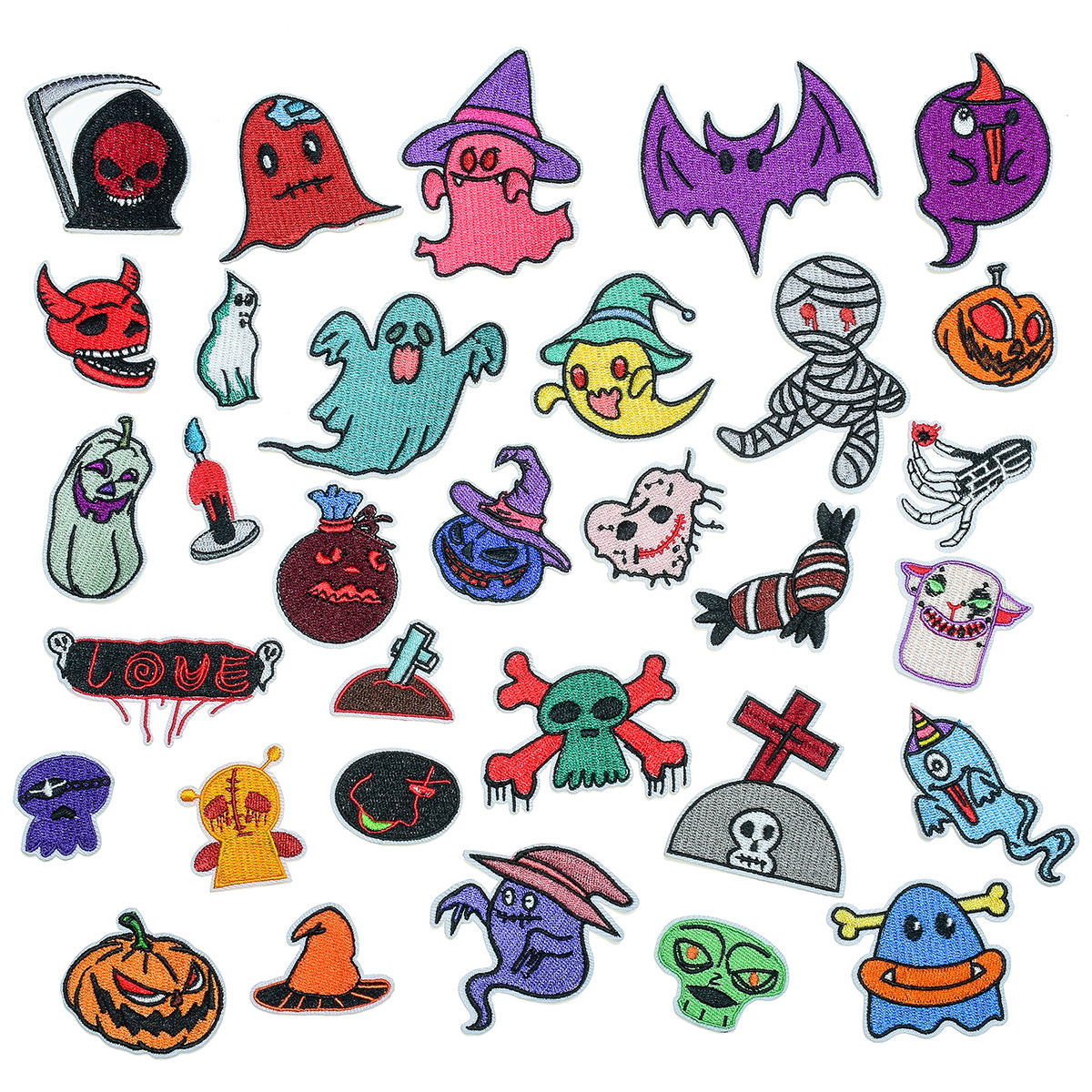 embroidery cloth sticker Halloween label cross horror pumpkin sticker patch