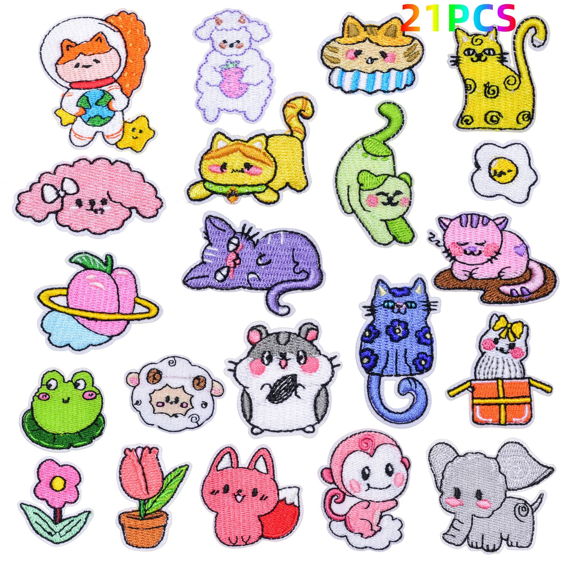 Embroidery Small Cloth Sticker Children's Bag Clothing Hole Filling Decoration Sticker Cute Cat Sticker