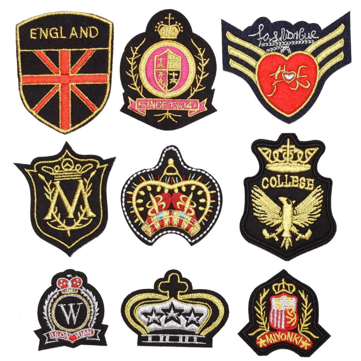 Factory gold thread crown explosion badge cartoon cloth sticker clothing DIY accessories sewing hot sticker
