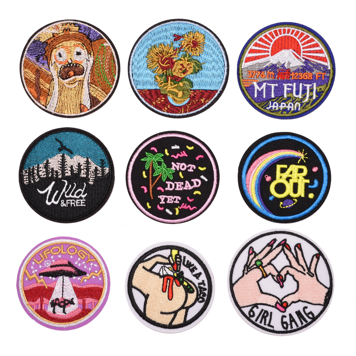 Embroidery Badge Round Cloth Sticker Clothing Accessories Animal Patch Sticker Cloth Badge 2021