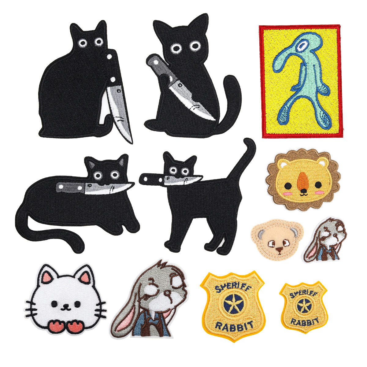 Cloth Sticker Cat Lion Kitten Clothing Patch Sticker Decoration with Knife