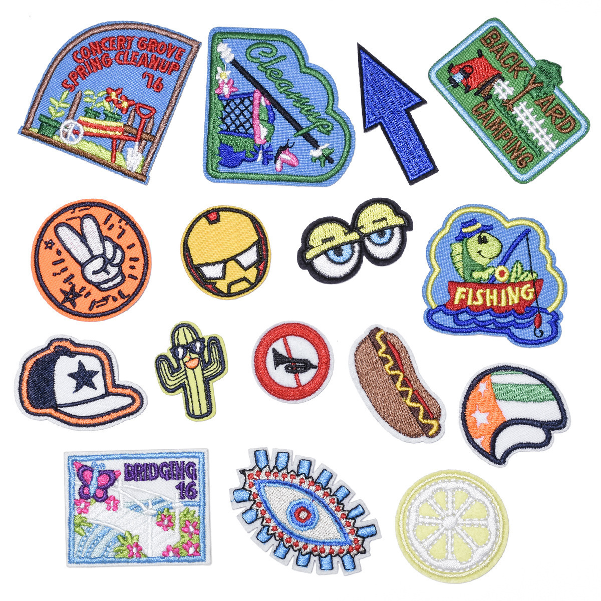 embroidered cloth stickers, children's clothing accessories, adhesive-backed patch stickers, luggage accessories,