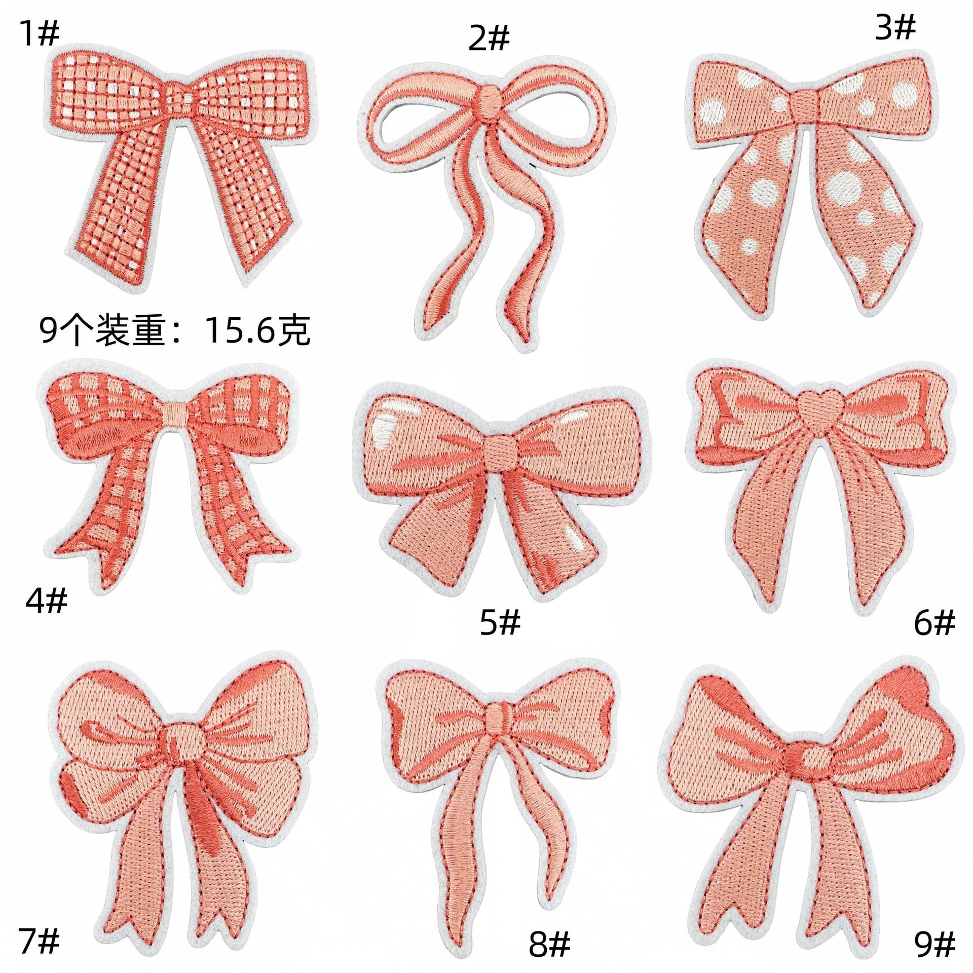bow clothing cloth sticker Year's powder accessories clothing ironing material fabric patch decal