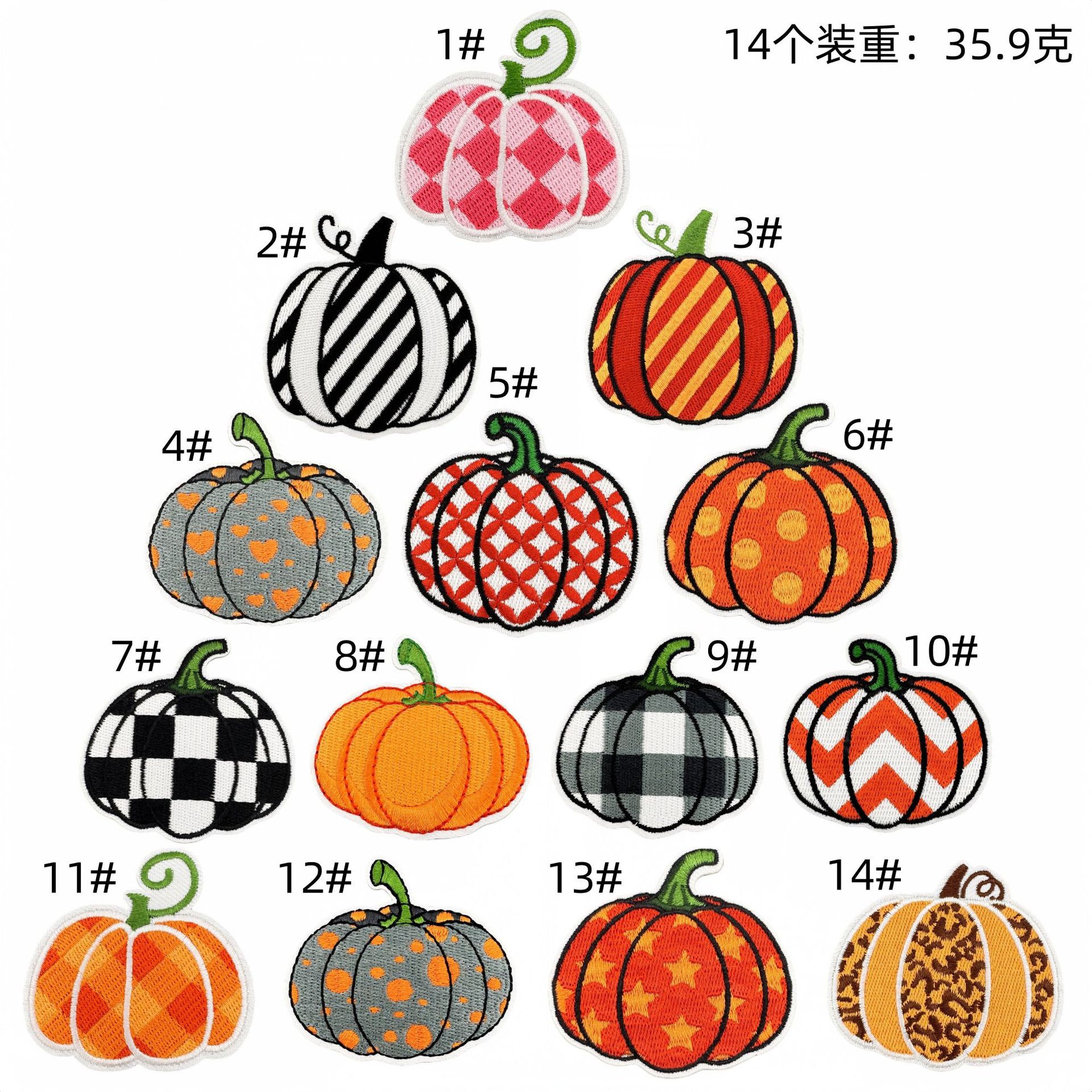 color plaid pumpkin cloth sticker clothing accessories ironing cloth label patch accessories spot