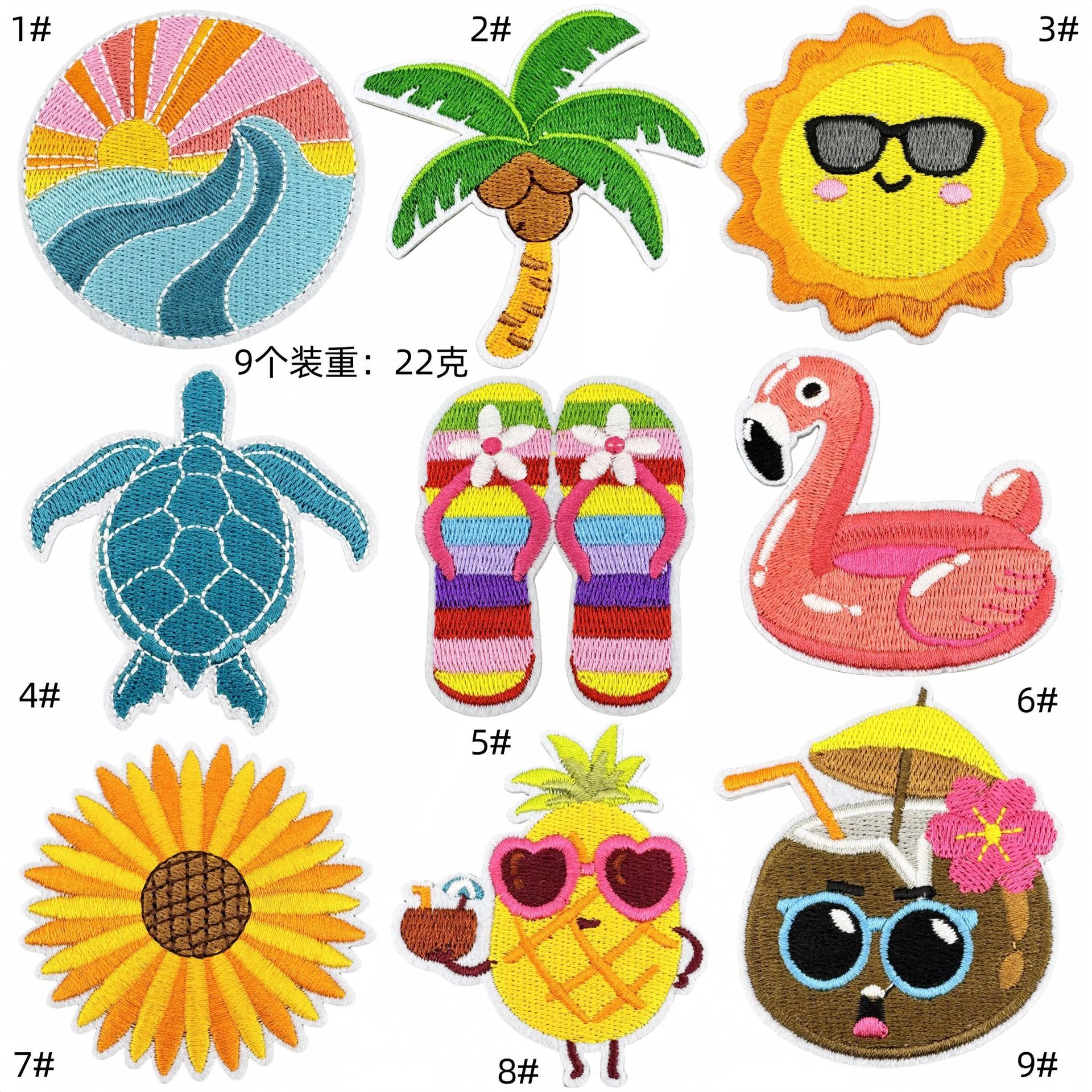 summer cloth sticker beach travel decoration cartoon color badge badge boy adhesive sticker