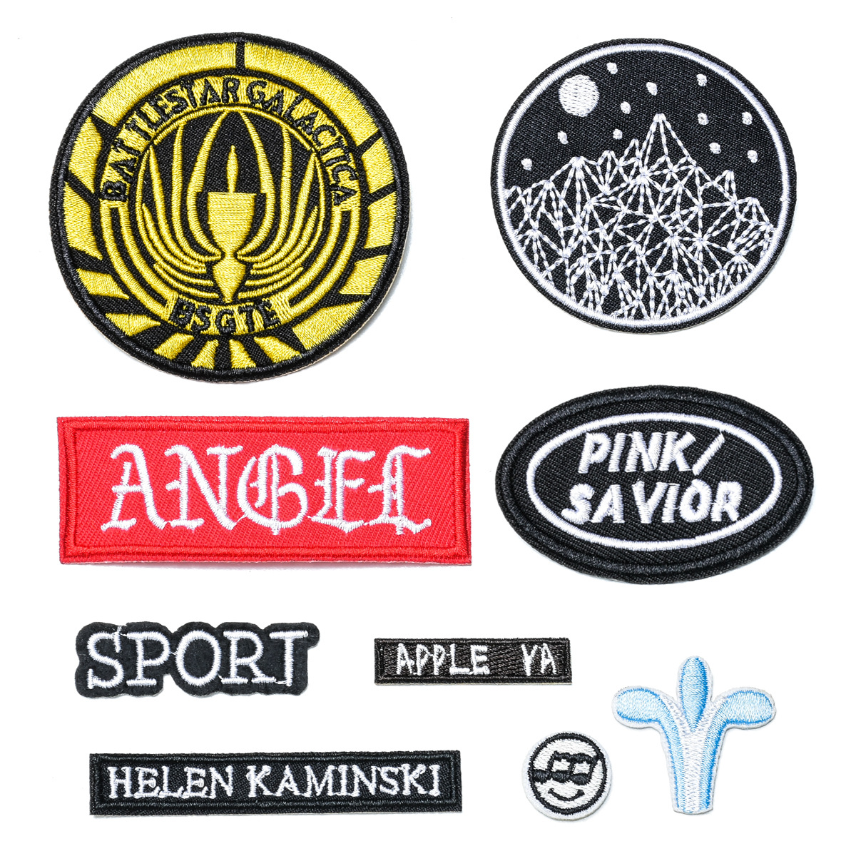 embroidery accessories special-shaped punk English word cloth sticker DIY cloth sticker black and white letters round patch