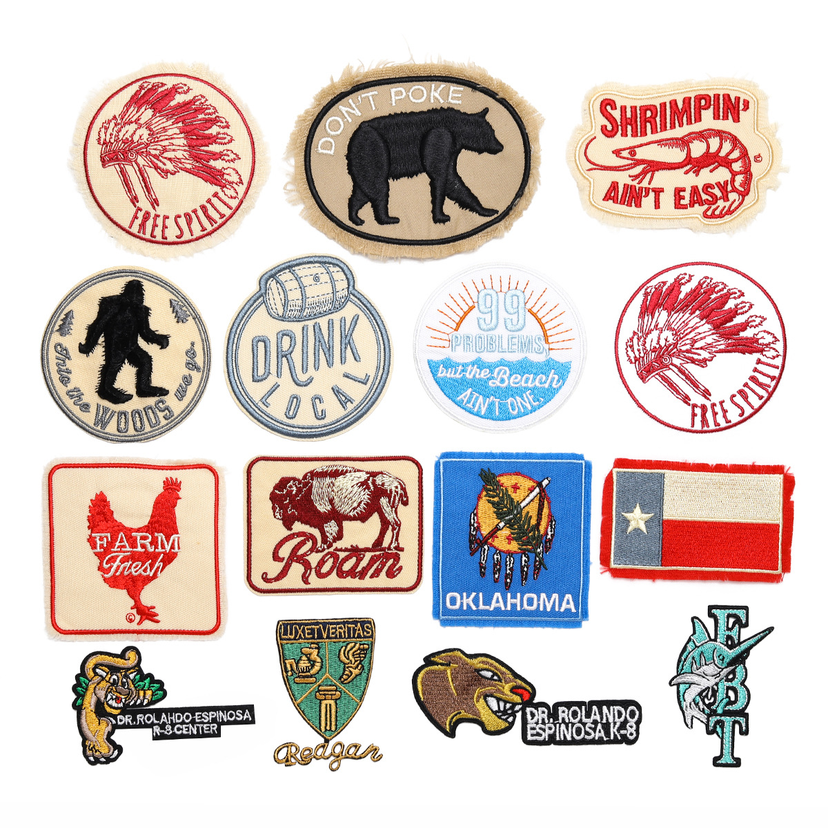 Washed badge pull rough edge cloth sticker clothes patch cloth jeans knee hipster decorative sticker with adhesive backing