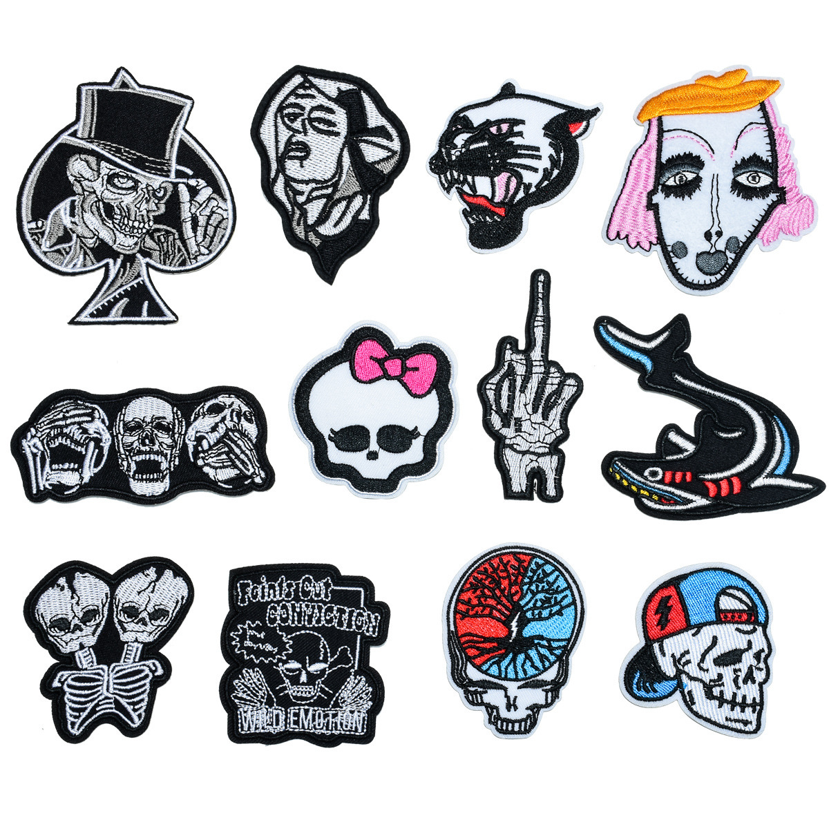 punk style skull patch shoe and hat decoration badge clothing accessories cloth sticker