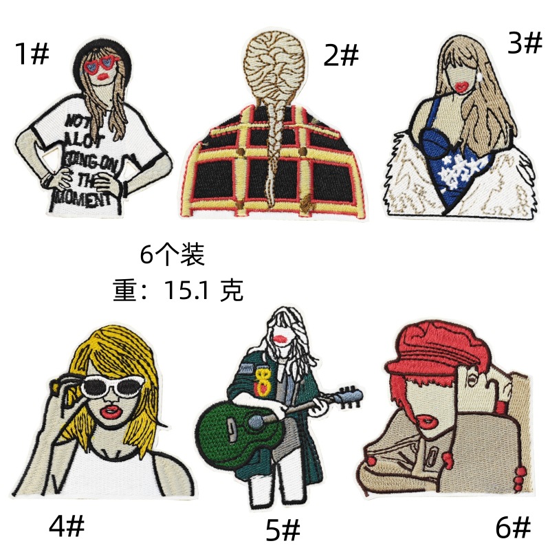 cartoon girl singer cloth sticker girl wear decoration character chapter rock music luggage decoration