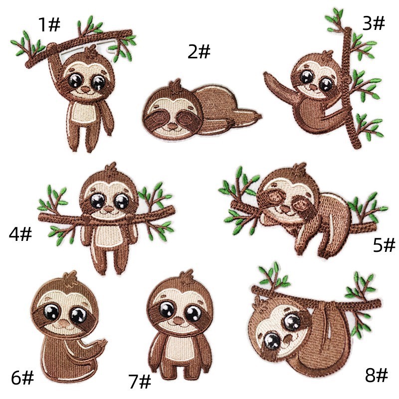 sloth cloth sticker cute animal stamp clothing accessories adhesive children's clothing jewelry sticker