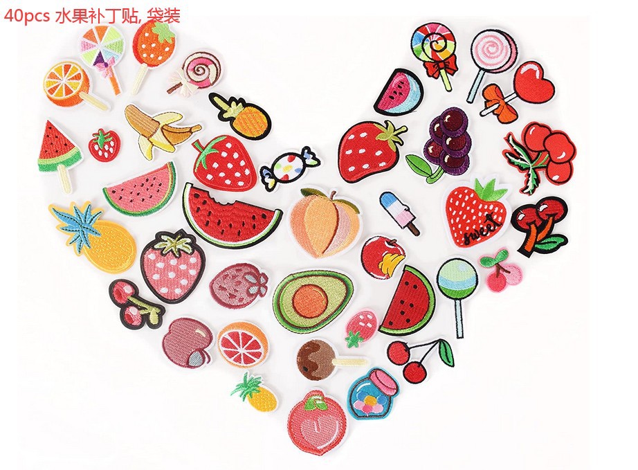 Patches cherry fruit cloth sticker patch patch set chapter boy