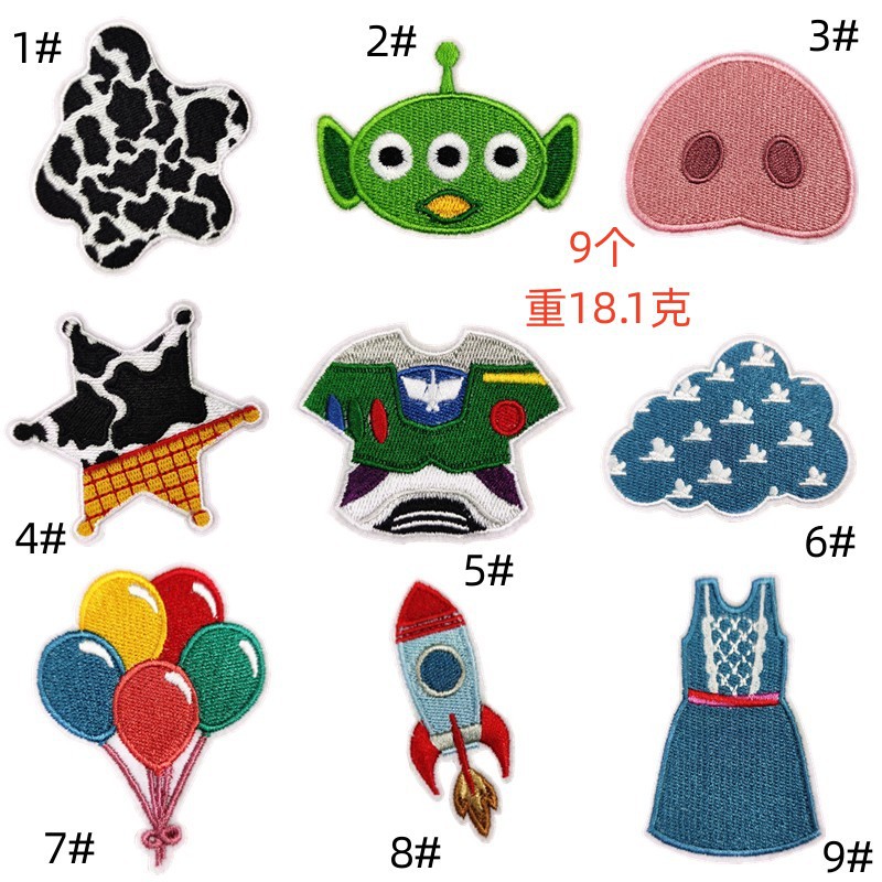 Micro chapter cloth sticker cartoon children's clothes accessories bag decorative sticker clothing accessories