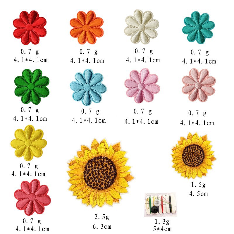 Small flower sunflower series set cloth sticker accessory patch sticker label sticker supply