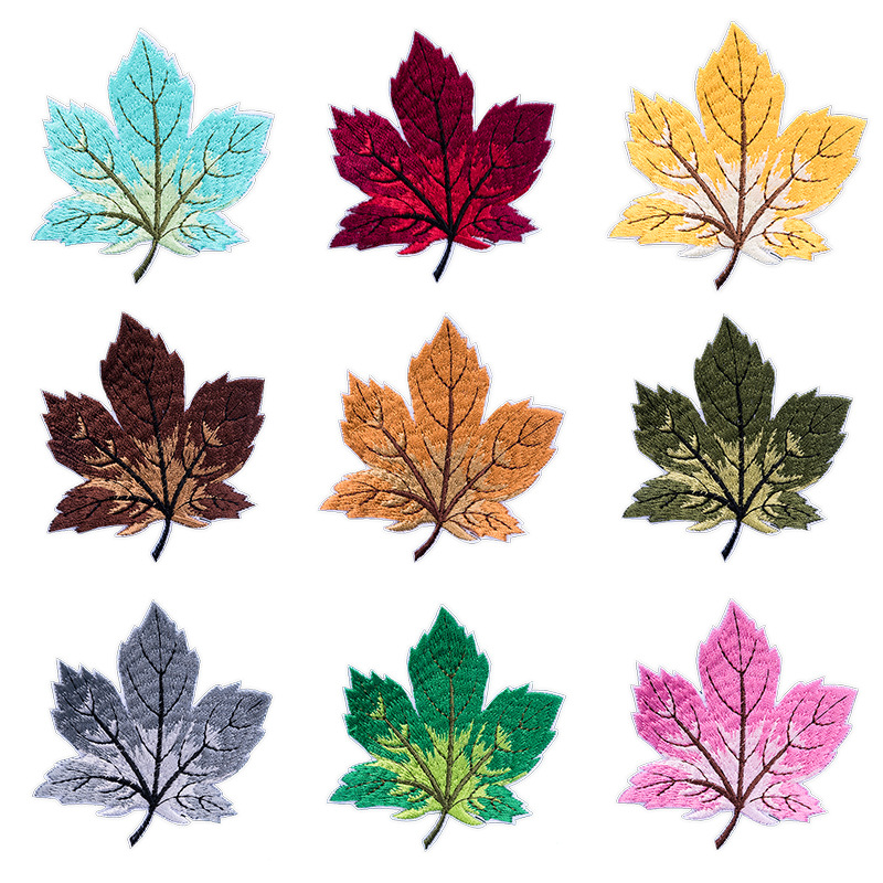 maple leaf cloth sticker children's clothes pants cartoon patch sticker badge sticker electric