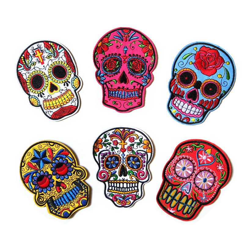product cloth sticker skull ghost head cartoon cloth sticker clothing accessories chest sticker badge export patch decal