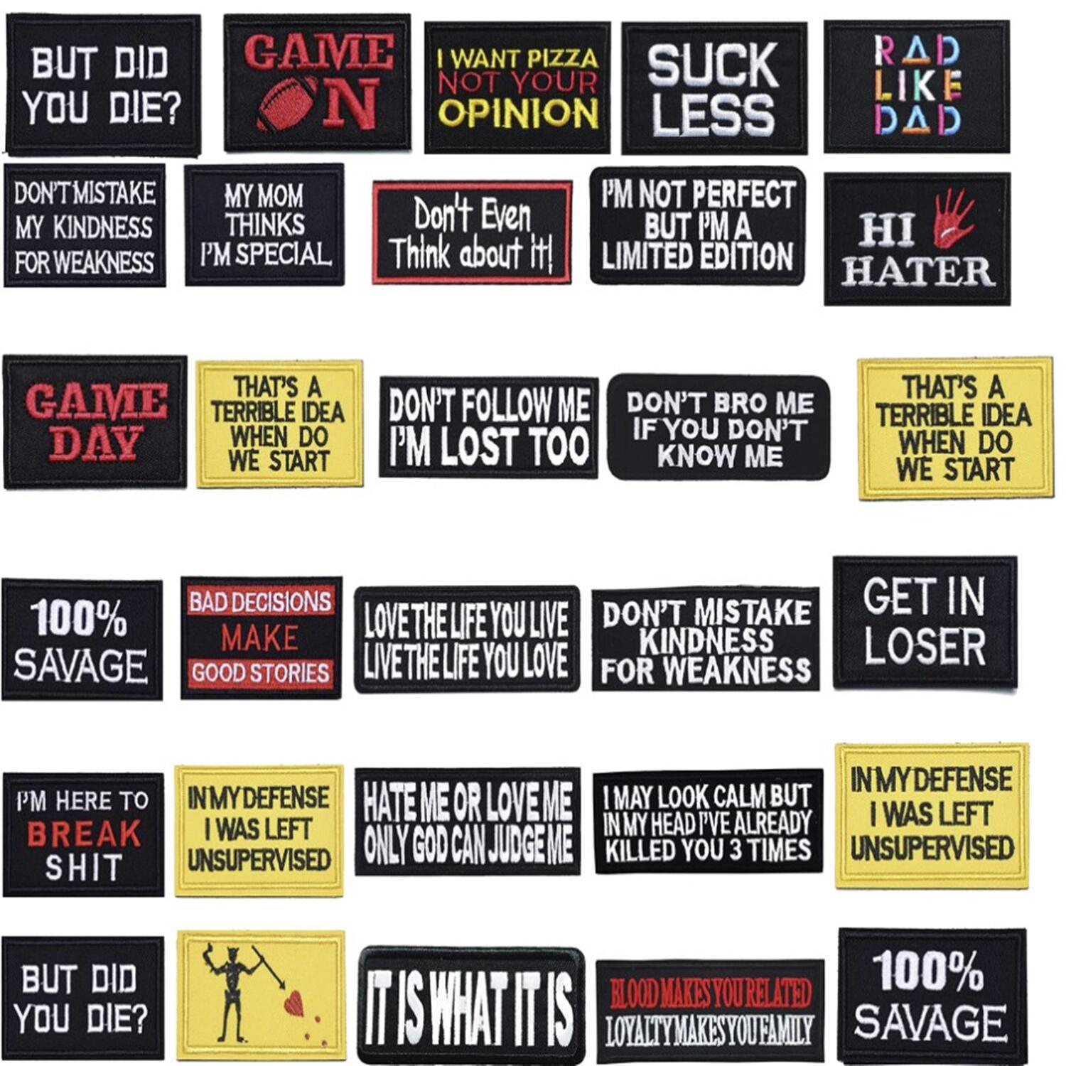 black letter badge, cartoon trendy brand men's clothing decorative patch sticker, chapter patch cloth sticker