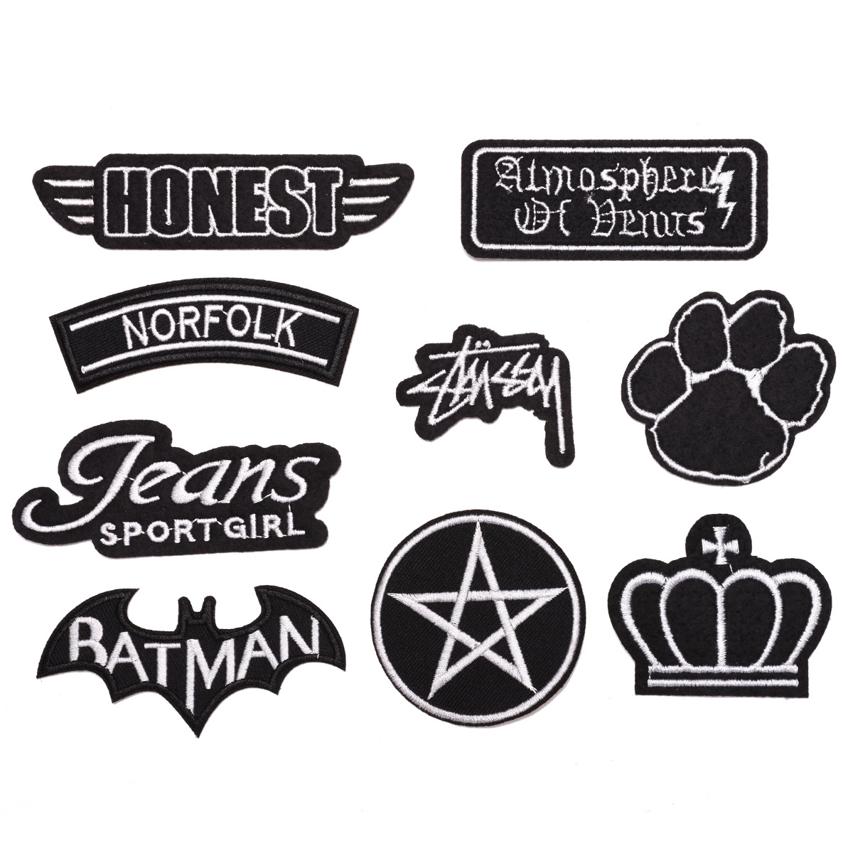 Boutique tide brand badge decorative applique DIY clothing accessories patch sticker letter crown