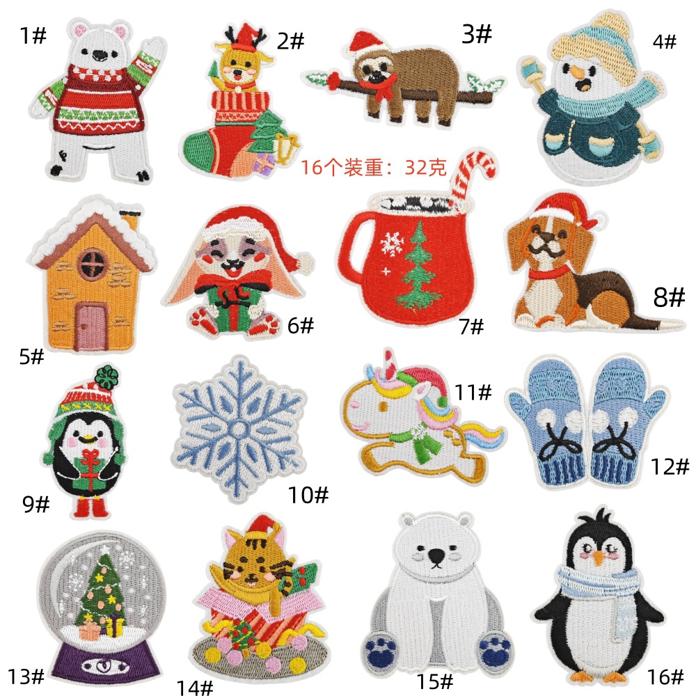 Christmas cute cartoon accessories scarf clothing accessories cloth sticker pendant decorative tree snowflake gloves piece