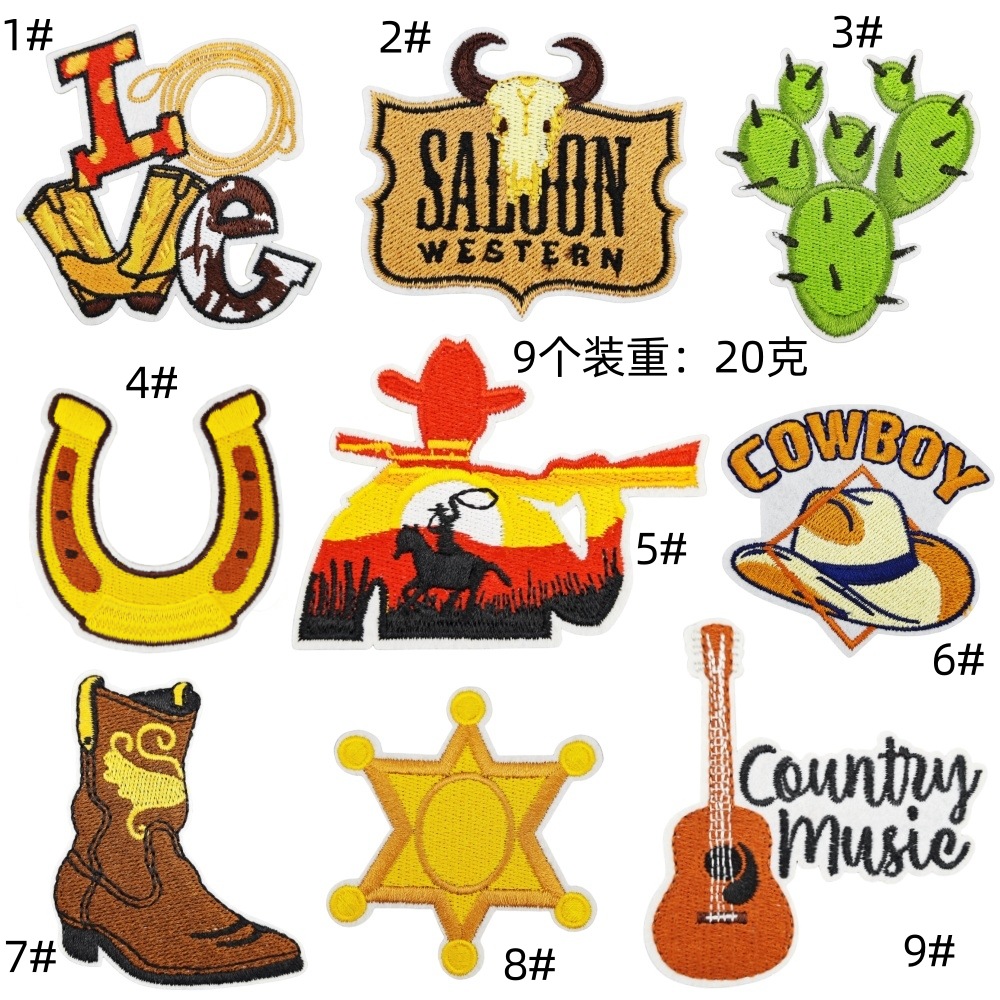 cartoon cloth sticker western cowboy hat party patch stamp cloth sticker