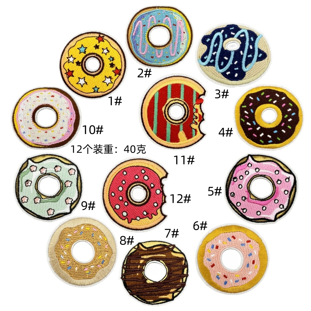 colored donut cloth sticker cute children's clothing discount accessories patch applique bagel