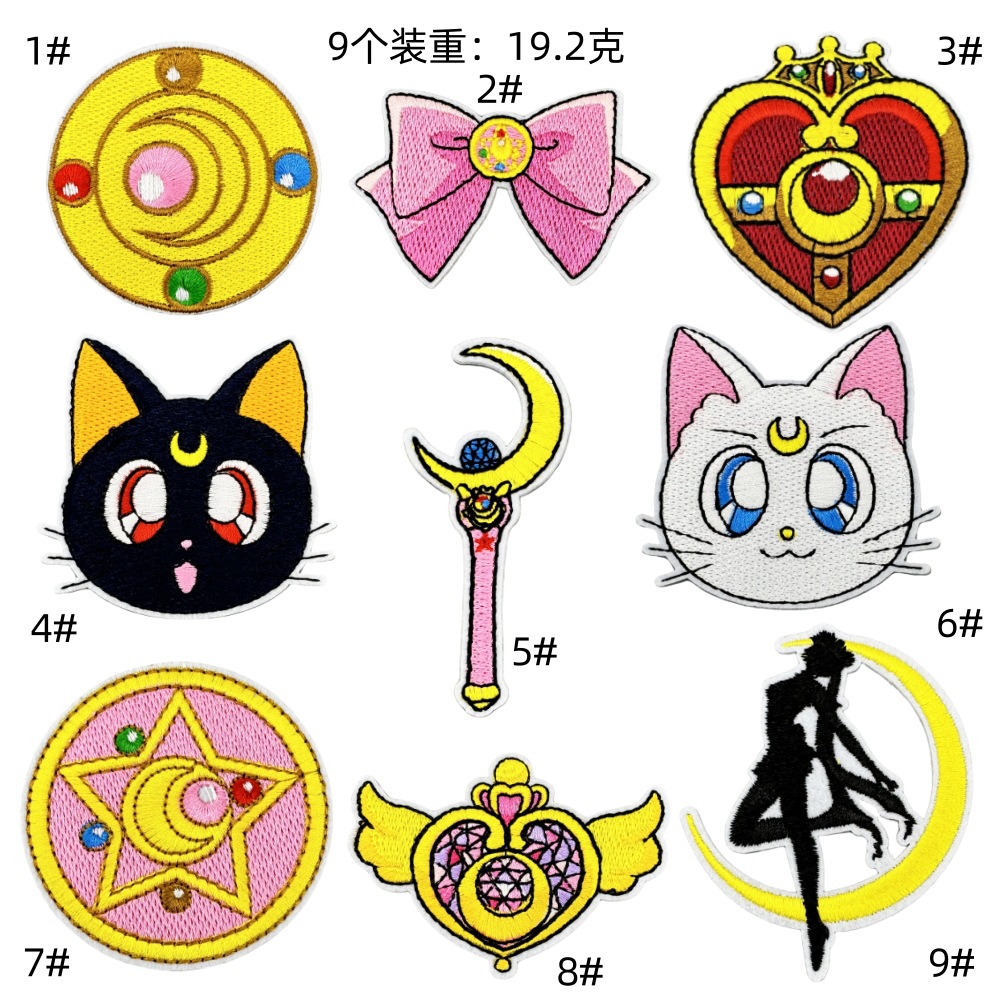 Japanese cartoon animation cloth sticker badge animal magic warrior girl cute accessories cartoon peripheral sticker
