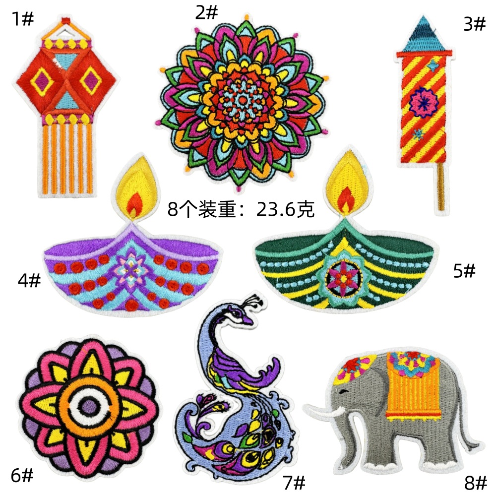elephant bohemian cloth sticker  decal clothes decoration Mandala clothing accessories