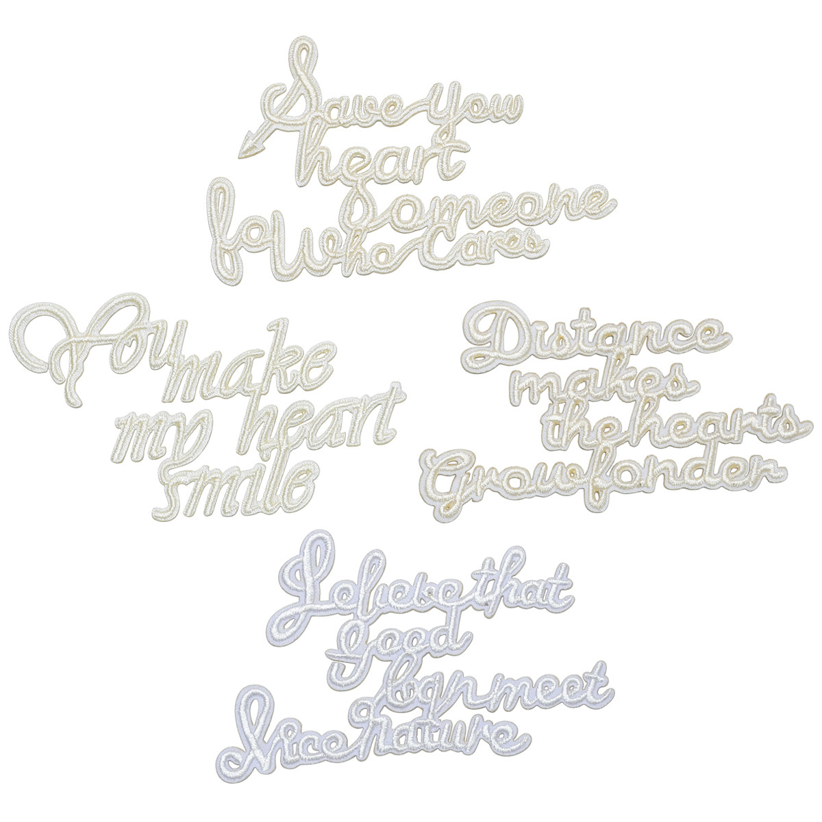 Self-adhesive relief + inlaid letter cloth sticker clothes down jacket patch sticker repair hole and versatile