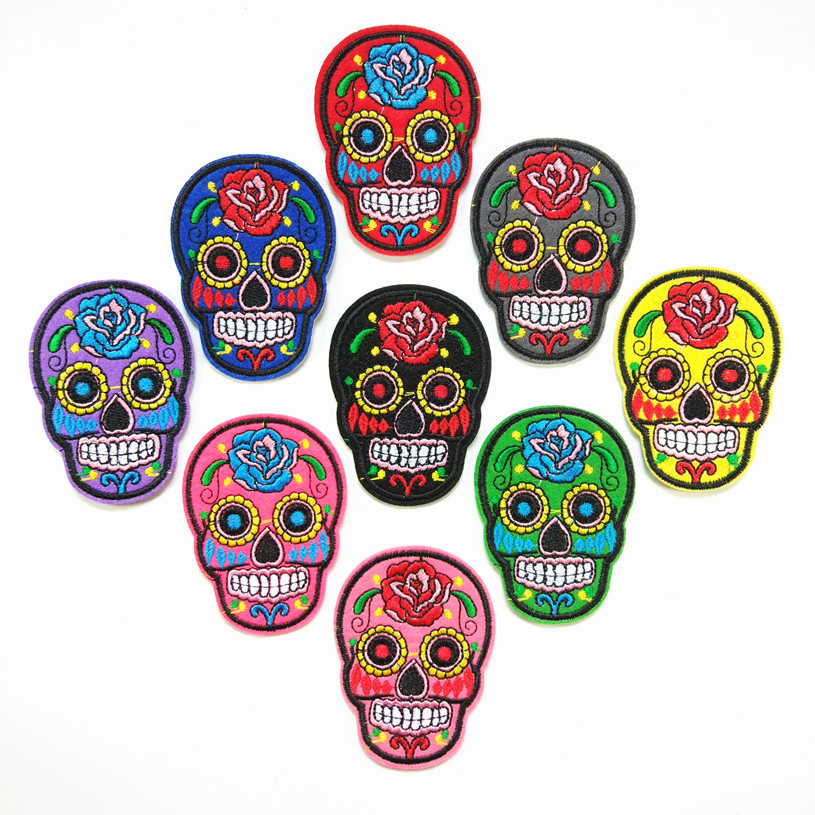 Green Clothing Repair Cloth Sticker Skull Clothing Bags Shoes and Hats Accessories Cloth Sticker Patch Tent