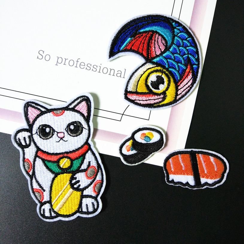 cloth sticker chapter lucky cat cloth sticker brooch salmon sticker clothing accessories