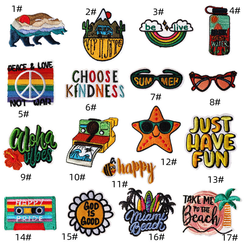 VSCO wind cloth sticker colored chapter beach style sticker cute clothing accessories ironing