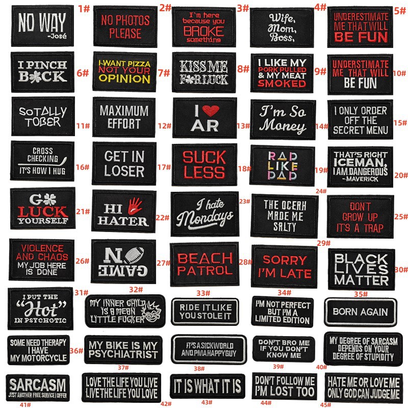 cloth sticker style English alphabet tide brand rectangular multi-color clothes patch sticker