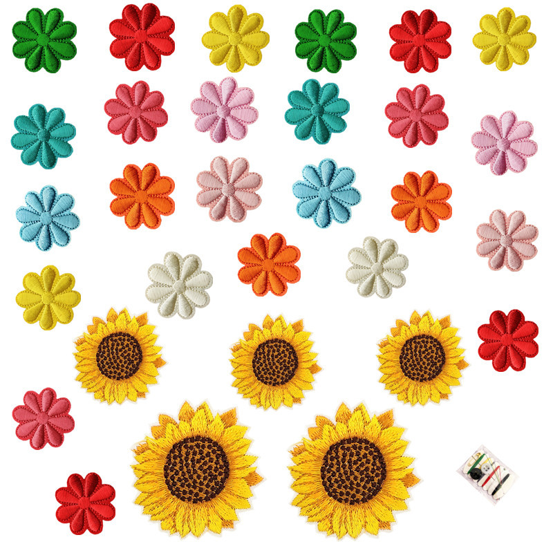 Manufacturer's love small flower patch explosion sunflower cloth sticker colored small daisy sticker supply