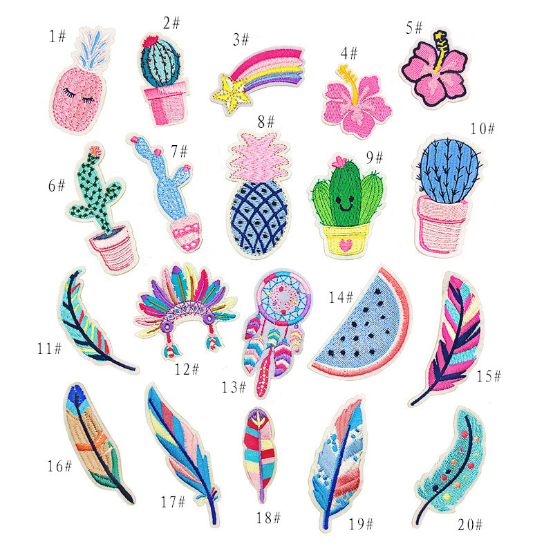 Factory cloth sticker Cactus feather cloth sticker Clothing accessories sticker Clothes pants hole patch sticker