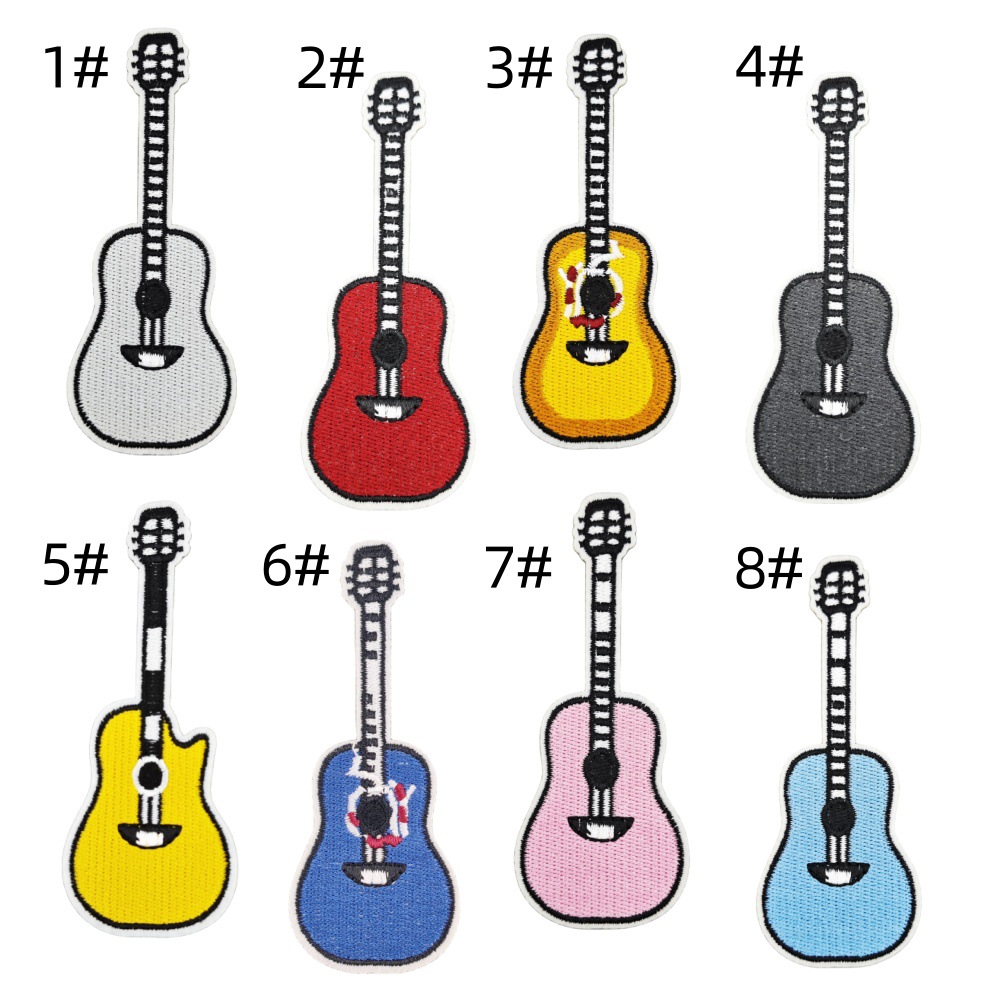 Cartoon Guitar Cloth Sticker Combination Patch Sticker Clothing Accessories Chapter Children's Clothing Decoration