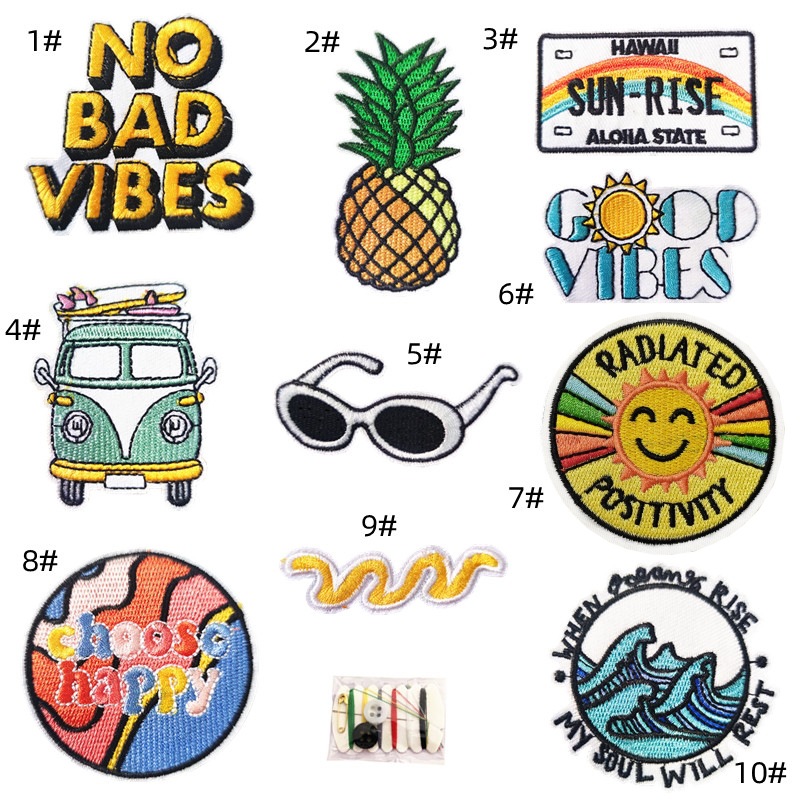 Embroidery Label Cartoon Planet Cloth Sticker Bag Decorative Sticker Clothes Decal Round Patch Decal Spot