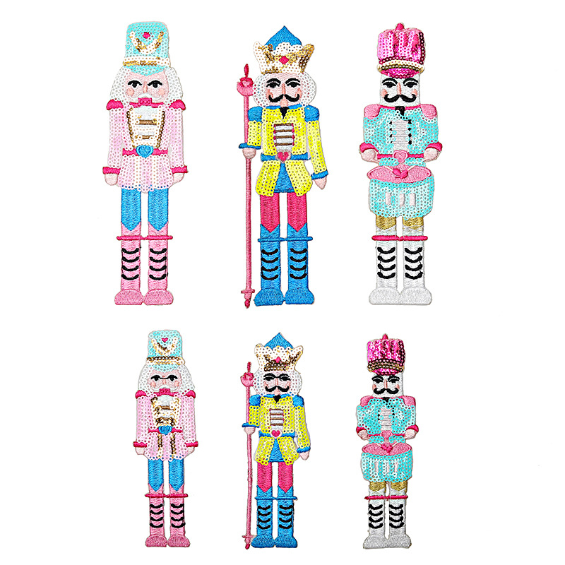 sequined puppet soldier sticker clothing shoes and hats fill holes applique bag fabric decoration sticker cross-border