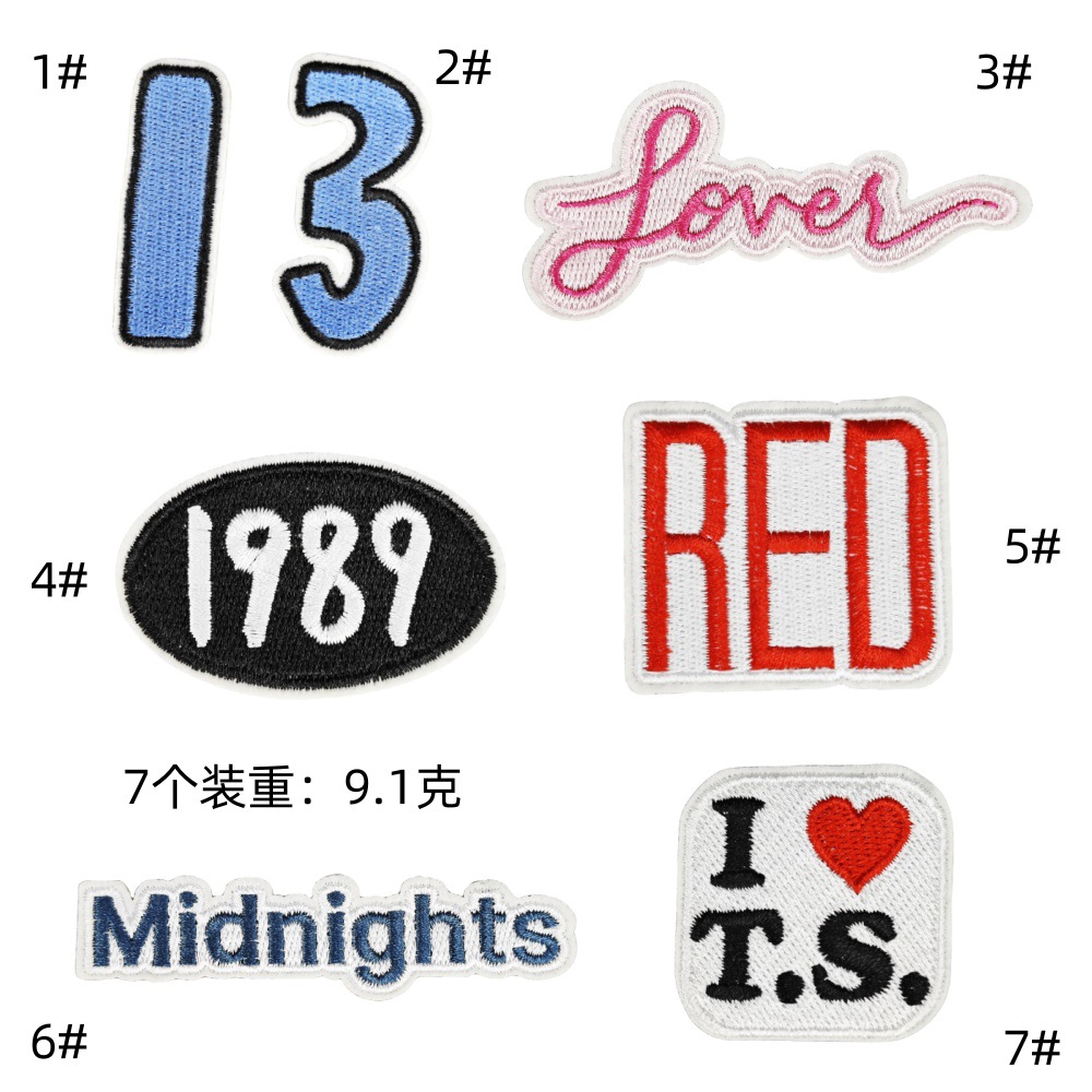 cloth stickers cartoon English letter patch stickers discount price cloth stickers