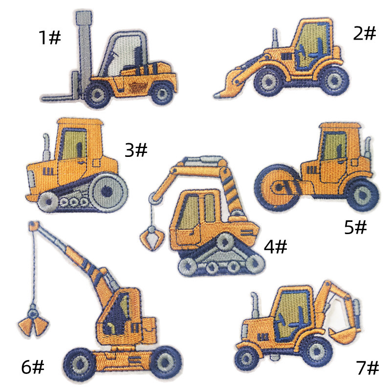 construction vehicle cloth sticker label cartoon sticker ironing excavator patch decal clothing accessories