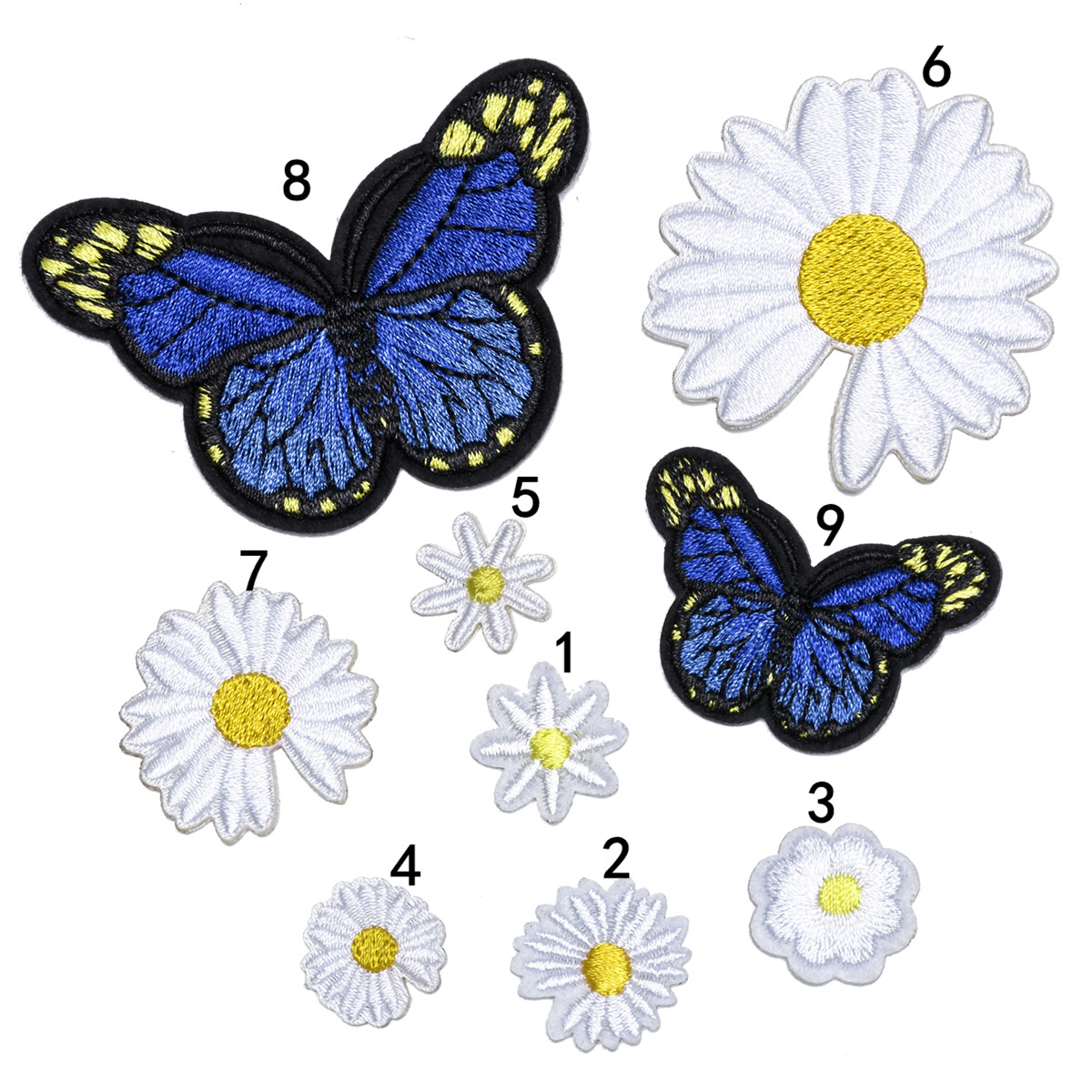 self-adhesive patch sticker, small daisy, small flower hairpin, decorative cloth sticker, stamp, bow, plum blossom.